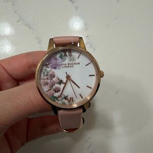 Olivia Burton Rose Gold and Pink Floral Watch